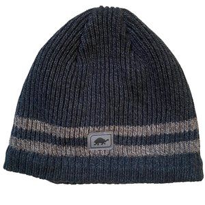 Turtle Fur Wool Blend Mr Happy Ranger Thick Knit Relaxed Fit Striped Beanie Hat